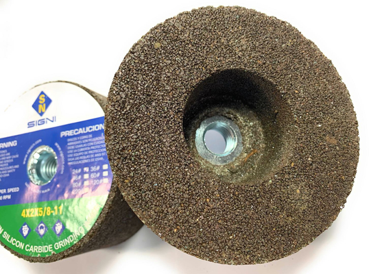 Macina verde abrasiva a 4 pollici del carburo di silicio con il filo 5/8-11 per granito 4X2X5/8-11, 24Grit