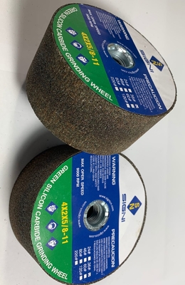 4 Inch Abrasive Green Silicon Carbide Grinding Stone With 5/8-11 Thread For Granite 4X2X5/8-11, 36Grit