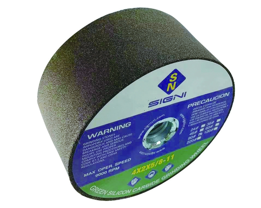 Mola verde a 4 pollici della macina del carburo di silicio con il filo 4X2X5/8-11